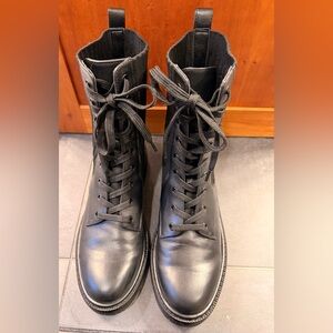 Sam Edelman Stylish Black Lace-Up Boots worn twice Size 7